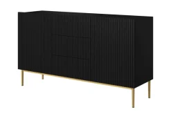 Bogart Komody*NICOLE KOMODA 150 2D3SZ - czarny mat / złoty stelaż