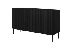 Bogart Komody*NICOLE KOMODA 150 2D3SZ - czarny mat / czarny stelaż