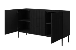 Bogart Komody*NICOLE KOMODA 150 2D3SZ - czarny mat / czarny stelaż