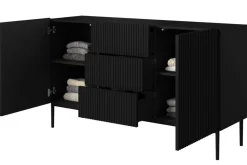 Bogart Komody*NICOLE KOMODA 150 2D3SZ - czarny mat / czarny stelaż