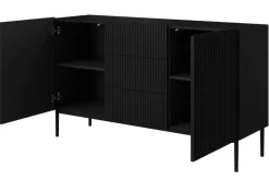 Bogart Komody*NICOLE KOMODA 150 2D3SZ - czarny mat / czarny stelaż