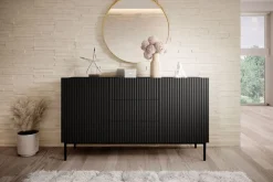 Bogart Komody*NICOLE KOMODA 150 2D3SZ - czarny mat / czarny stelaż