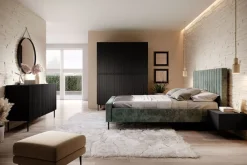 Bogart Komody*NICOLE KOMODA 150 2D3SZ - czarny mat / czarny stelaż