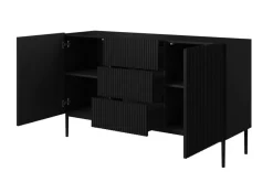 Bogart Komody*NICOLE KOMODA 150 2D3SZ - czarny mat / czarny stelaż