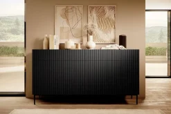 Bogart Komody*NICOLE KOMODA 200 4D4SZ - czarny mat / czarny stelaż