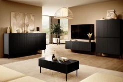 Bogart Komody*NICOLE KOMODA 200 4D4SZ - czarny mat / czarny stelaż