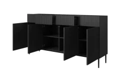 Bogart Komody*NICOLE KOMODA 200 4D4SZ - czarny mat / czarny stelaż