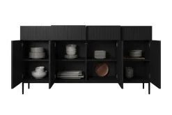 Bogart Komody*NICOLE KOMODA 200 4D4SZ - czarny mat / czarny stelaż