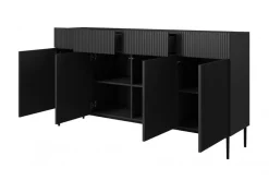 Bogart Komody*NICOLE KOMODA 200 4D4SZ - czarny mat / czarny stelaż