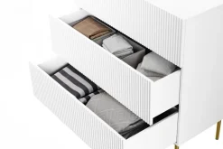 Bogart Komody*NICOLE KOMODA 100 3SZ - biały mat / złoty stelaż