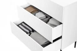 Bogart Komody*NICOLE KOMODA 100 3SZ - biały mat / czarny stelaż
