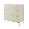 Bogart Komody*NICOLE KOMODA 100 3SZ - cashmere / złoty stelaż
