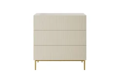 Bogart Komody*NICOLE KOMODA 100 3SZ - cashmere / złoty stelaż