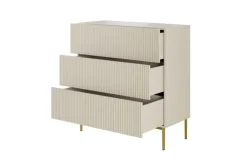 Bogart Komody*NICOLE KOMODA 100 3SZ - cashmere / złoty stelaż