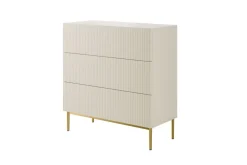 Bogart Komody*NICOLE KOMODA 100 3SZ - cashmere / złoty stelaż