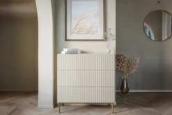 Bogart Komody*NICOLE KOMODA 100 3SZ - cashmere / złoty stelaż