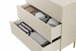 Bogart Komody*NICOLE KOMODA 100 3SZ - cashmere / złoty stelaż