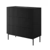 Bogart Komody*NICOLE KOMODA 100 3SZ - czarny mat / czarny stelaż