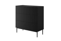 Bogart Komody*NICOLE KOMODA 100 3SZ - czarny mat / czarny stelaż