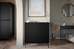 Bogart Komody*NICOLE KOMODA 100 3SZ - czarny mat / czarny stelaż