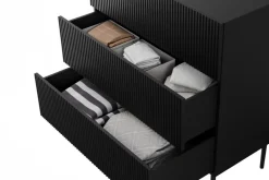 Bogart Komody*NICOLE KOMODA 100 3SZ - czarny mat / czarny stelaż