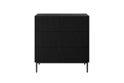 Bogart Komody*NICOLE KOMODA 100 3SZ - czarny mat / czarny stelaż