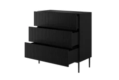 Bogart Komody*NICOLE KOMODA 100 3SZ - czarny mat / czarny stelaż