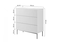 Bogart Komody*NICOLE KOMODA 100 3SZ - czarny mat / czarny stelaż