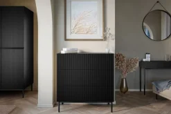 Bogart Komody*NICOLE KOMODA 100 3SZ - czarny mat / czarny stelaż