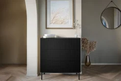 Bogart Komody*NICOLE KOMODA 100 3SZ - czarny mat / czarny stelaż