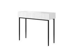 Bogart Stoliki Kawowe I Ławy*NICOLE KONSOLA/TOALETKA 100 2SZ - biały mat / czarny stelaż