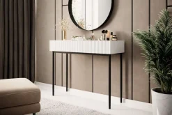 Bogart Stoliki Kawowe I Ławy*NICOLE KONSOLA/TOALETKA 100 2SZ - biały mat / czarny stelaż