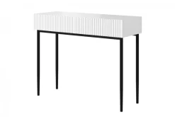 Bogart Stoliki Kawowe I Ławy*NICOLE KONSOLA/TOALETKA 100 2SZ - biały mat / czarny stelaż