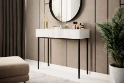 Bogart Stoliki Kawowe I Ławy*NICOLE KONSOLA/TOALETKA 100 2SZ - biały mat / czarny stelaż