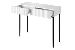 Bogart Stoliki Kawowe I Ławy*NICOLE KONSOLA/TOALETKA 100 2SZ - biały mat / czarny stelaż