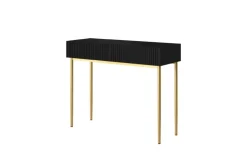 Bogart Stoliki Kawowe I Ławy*NICOLE KONSOLA/TOALETKA 100 2SZ - czarny mat / złoty stelaż