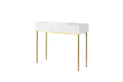Bogart Stoliki Kawowe I Ławy*NICOLE KONSOLA/TOALETKA 100 2SZ - biały mat / złoty stelaż