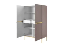 Bogart Komody*NICOLE KREDENS 100 2D2SZ - anticrosa / złoty stelaż