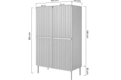 Bogart Komody*NICOLE KREDENS 100 2D2SZ - anticrosa / złoty stelaż