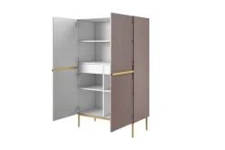 Bogart Komody*NICOLE KREDENS 100 2D2SZ - anticrosa / złoty stelaż