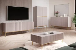 Bogart Komody*NICOLE KREDENS 100 2D2SZ - anticrosa / złoty stelaż