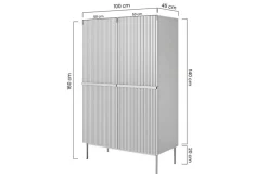 Bogart Komody*NICOLE KREDENS 100 2D2SZ - anticrosa / złoty stelaż