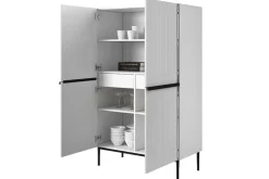 Bogart Komody*NICOLE KREDENS 100 2D2SZ - biały mat / czarny stelaż