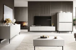 Bogart Komody*NICOLE KREDENS 100 2D2SZ - biały mat / czarny stelaż