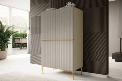 Bogart Komody*NICOLE KREDENS 100 2D2SZ - cashmere / złoty stelaż