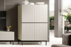 Bogart Komody*NICOLE KREDENS 100 2D2SZ - cashmere / czarny stelaż