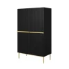 Bogart Komody*NICOLE KREDENS 100 2D2SZ - czarny mat / złoty stelaż