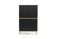 Bogart Komody*NICOLE KREDENS 100 2D2SZ - czarny mat / złoty stelaż