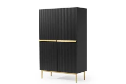 Bogart Komody*NICOLE KREDENS 100 2D2SZ - czarny mat / złoty stelaż