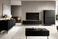 Bogart Komody*NICOLE KREDENS 100 2D2SZ - czarny mat / czarny stelaż